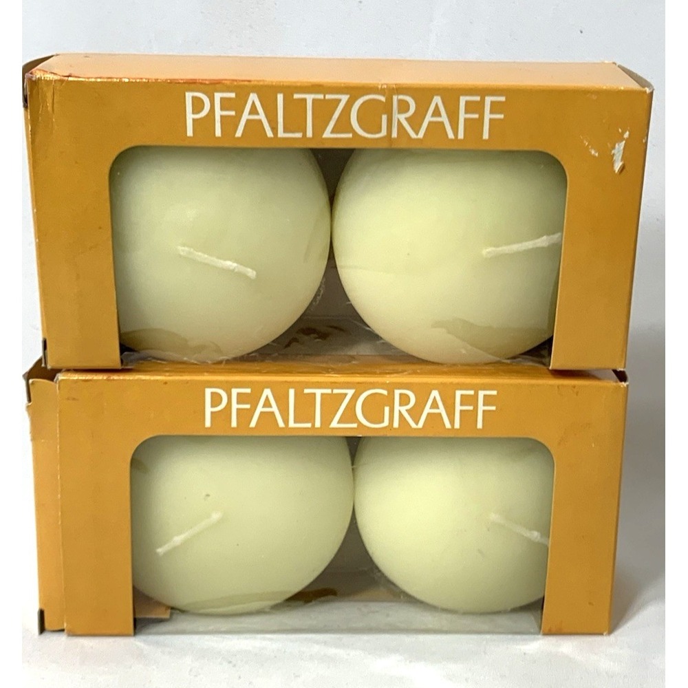 Pfaltzgraff Disk Candles Ivory NEW Old Stock Vintage Set 2pkgs=4 Candles